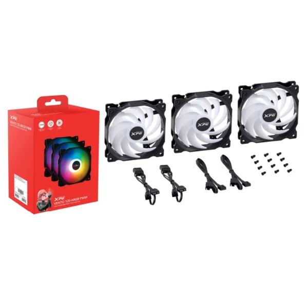 Kārbas ventilators XPG VENTO 120 ARGB PWM Ø 12 cm (3 gb.)