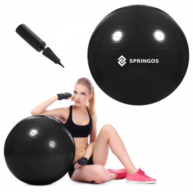 Kuntopallo Springos FB0014 65 cm pumpulla musta