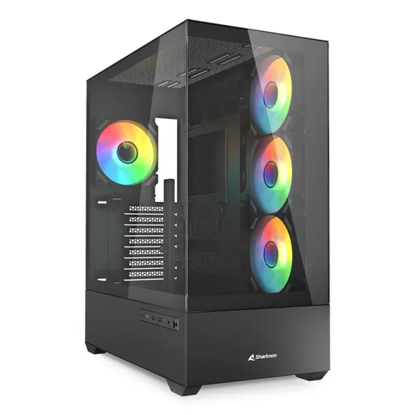 ATX pusiau bokšto tipo korpusas Sharkoon AK6 RGB Juoda