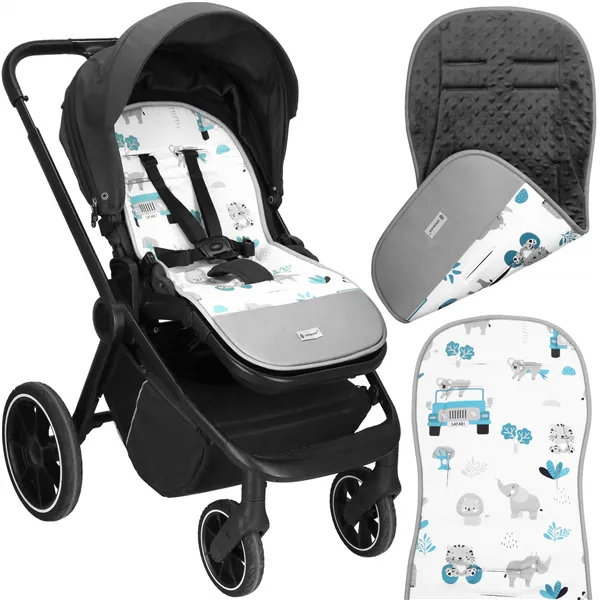 Vaunujen istuinsuoja Springos SB0055, 37x78 cm, kaksipuolinen, eläinkuvioitu