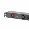 Schuko 19" Multiadapter 8 Pistikule Sisse / Välja Lülitiga Lanberg PDU-08I-0200-C20-BK (2 m)