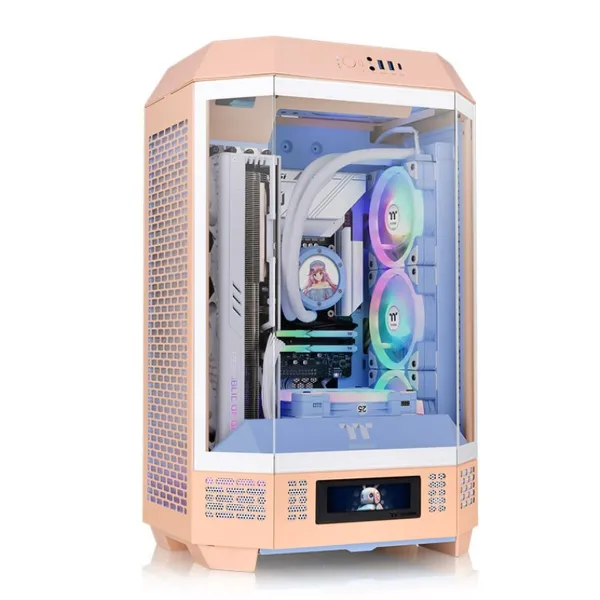 ATX pusiau bokšto tipo korpusas THERMALTAKE Tower 300 Peach Fuzz Persikas