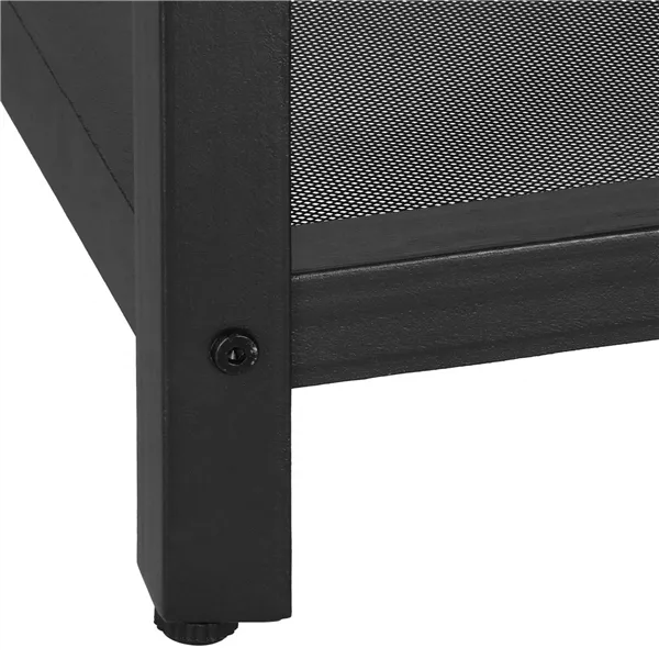 Kvadratinis kavos staliukas su lentyna Springos HF0026, 45x45x55 cm, loft stilius, juoda/ruda