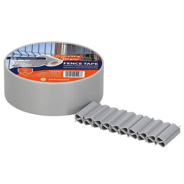 Žoga lente Springos FN0004 35 mx 4,75 cm, 450 g/m2, pelēka 20 klipši
