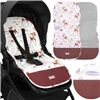 Stroller insert Springos SB0056, 37x78 cm, reversible mat, animal pattern, gray/white/brown/multicolor