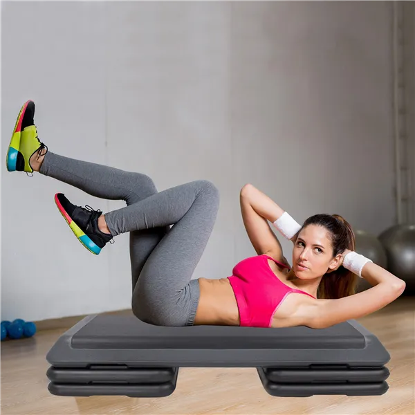 Степ-платформа для аэробики 3 уровня, Springos FA0107, черно-серый