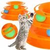 Interactive Cat Toy Ball Tower Carousel Springos PA0330 Orange