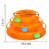 Interactive Cat Toy Ball Tower Carousel Springos PA0330 Orange
