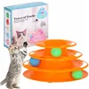 Interactive Cat Toy Ball Tower Carousel Springos PA0330 Orange