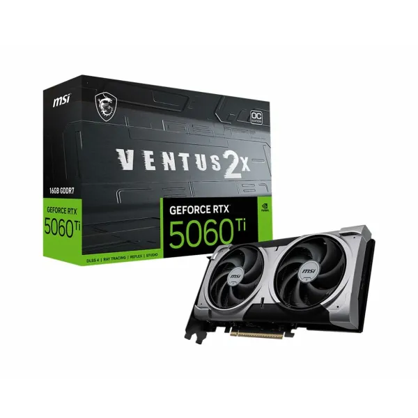 Vaizdo korta MSI VENTUS GEFORCE RTX 5060 TI 16G 2X OC WHITE PLUS geforce rtx 5060 ti 16 GB GDDR6X GDDR7