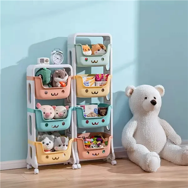 Žaislų lentyna su 3 stalčiais Springos HA7481 ant ratukų