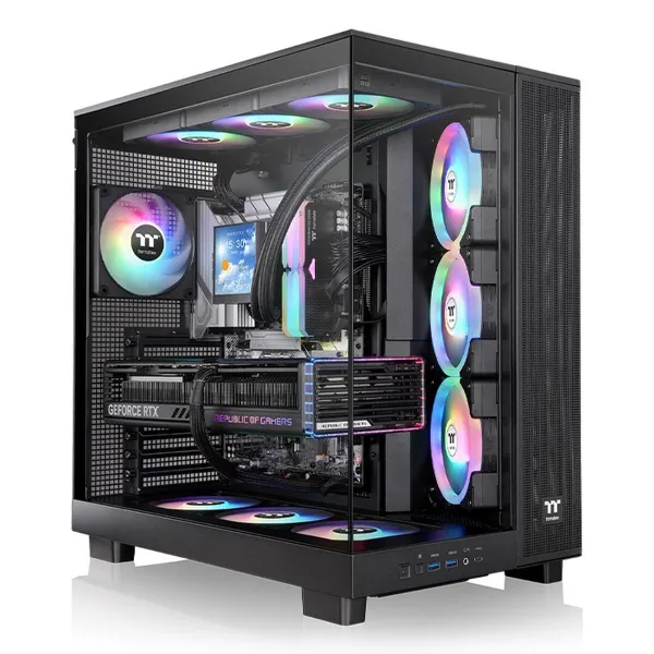 ATX pusiau bokšto tipo korpusas THERMALTAKE View 380 XL TG ARGB Juoda