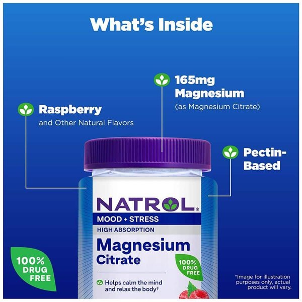 High Absorption Magnesium Citrate, Raspberry - 60 gummies