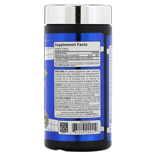 L-karnitiini + tartraatti - 120 kaps.