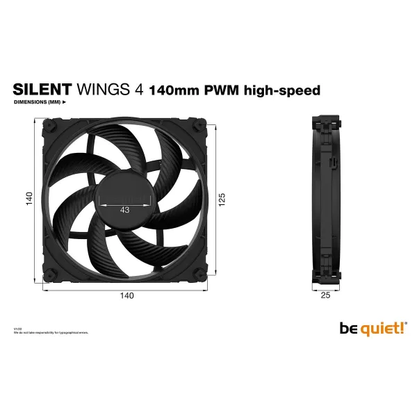 Kastventilaator Be Quiet! SILENT WINGS 4 (1 Ühikut)