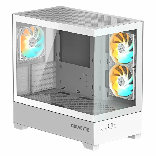 ATX Semi-tower Korpus Gigabyte C201 PANORAMIC ICE Valge