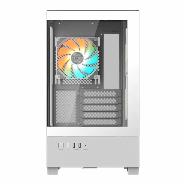 ATX Semi-tower Korpus Gigabyte C201 PANORAMIC ICE Valge