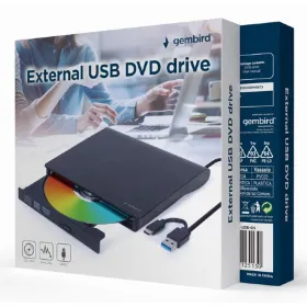Išorinis diktofonas GEMBIRD DVD-USB-031 DVD-R 8x, DVD-R DL 6x, DVD-RW 6x, DVD-RAM 5x, DVD+R 8x, DVD+R DL 6x, DVD+RW 8x, DVD M-DI