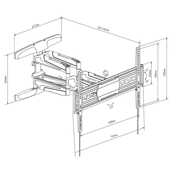 TV Statīvs TM Electron 32"-65" 50 kg