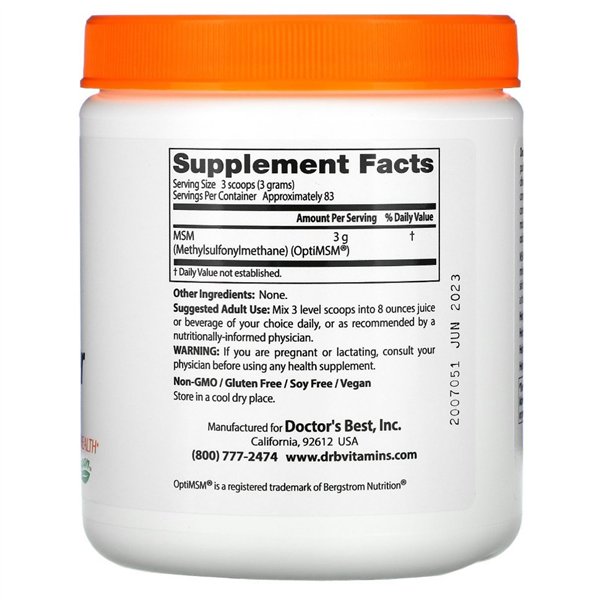 MSM with OptiMSM Vegan, Powder - 250g