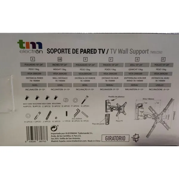 TV Statīvs TM Electron 15 kg 10"-24"