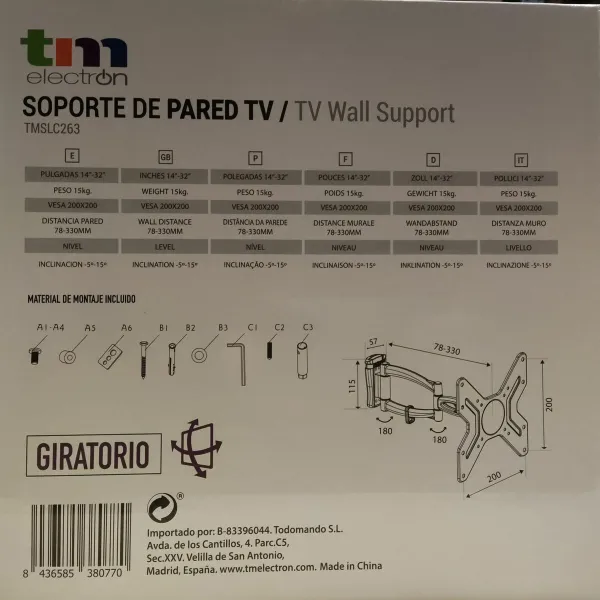 TV Statīvs TM Electron 14"-32" 15 kg