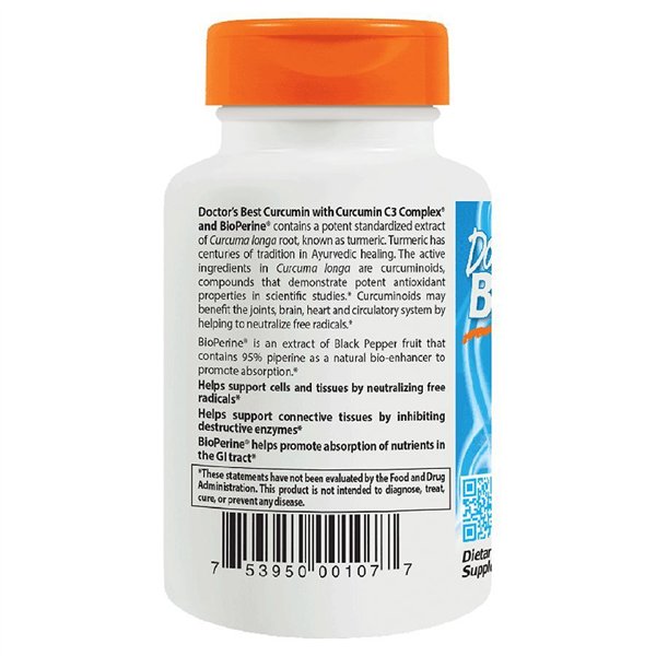 High Absorption Curcumin From Turmeric Root with C3 Complex & BioPerine, 500mg - 120 caps