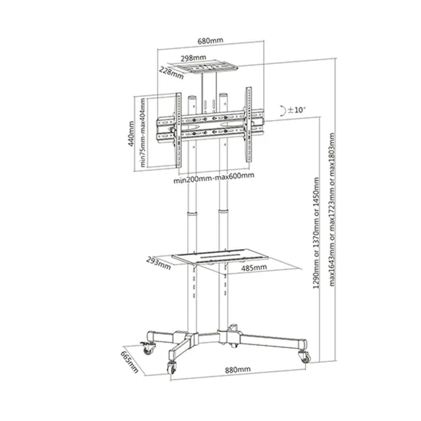 TV Statīvs TM Electron 37"-70" 50 kg