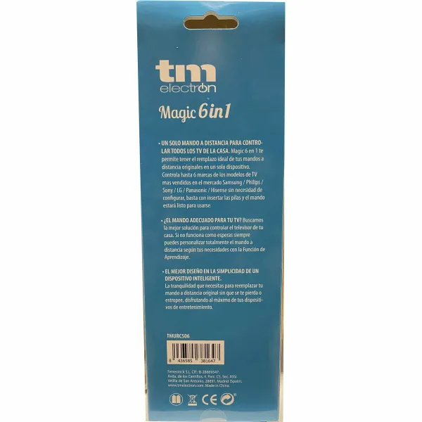Universaalne Kaugjuhtimispult TM Electron TMURC506 6 ühes