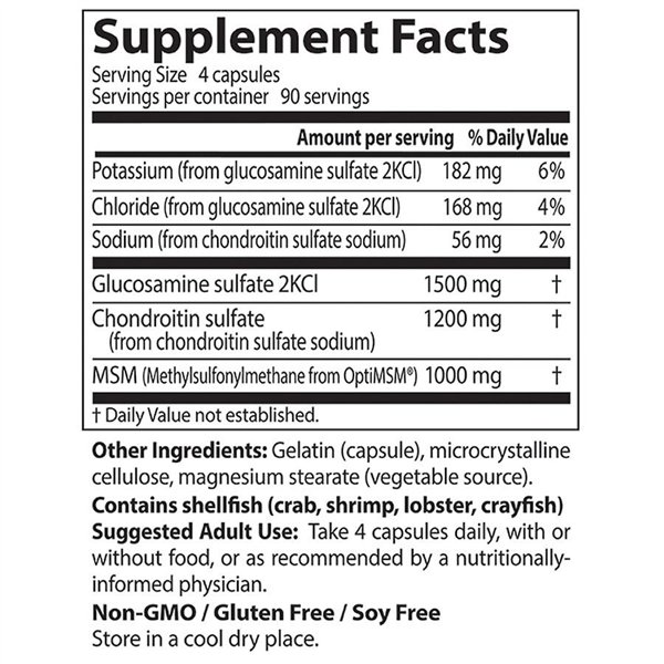 Glucosamine Chondroitin MSM with OptiMSM - 360 caps