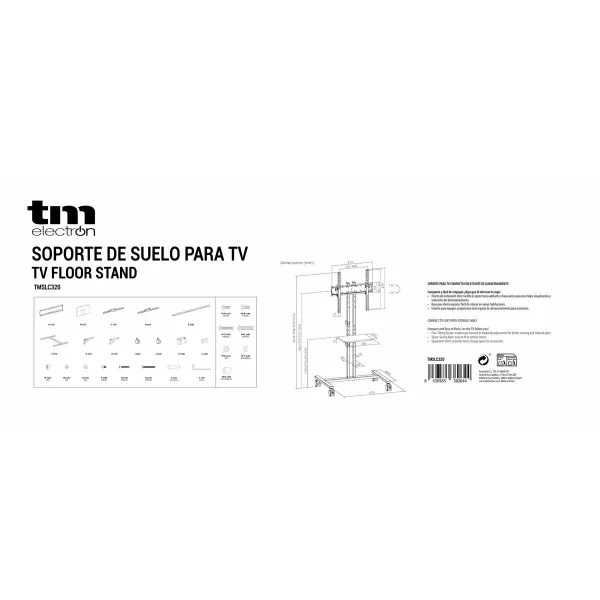 TV statīvs ar riteņiem TM Electron 34"-55" 35 kg