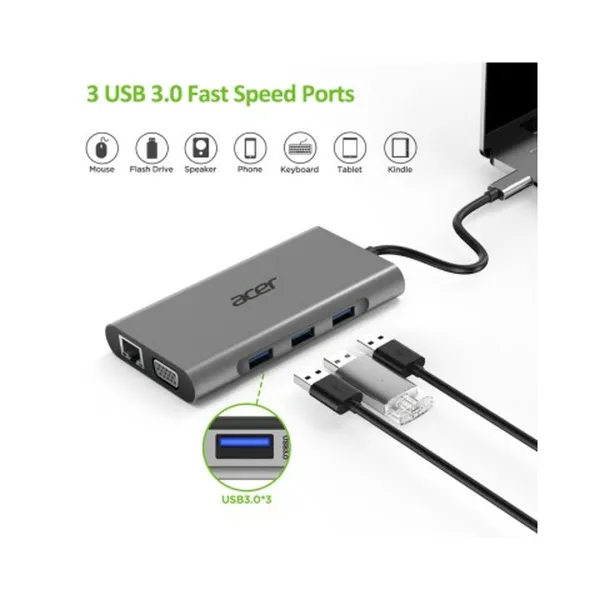 USB Hub Acer HP.DSCAB.002 Silver