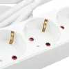 4-kontaktligzdu korpuss bez strāvas slēdža TM Electron TMUAD504S Balts 3680 W (1,5 m) (4 gb.)