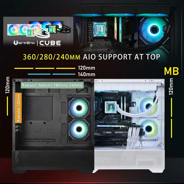 ATX Semi-tower Korpus BitFenix CETO Basic Valge