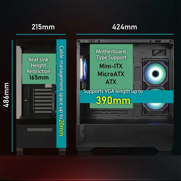 ATX Semi-tower Korpus BitFenix CETO Basic Valge