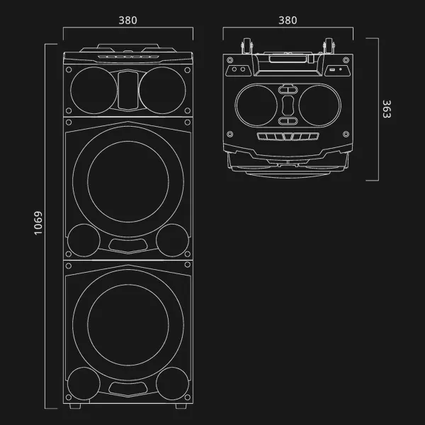 Portatīvie Bezvadu Skaļruņi Muse M-1988 DJ Melns