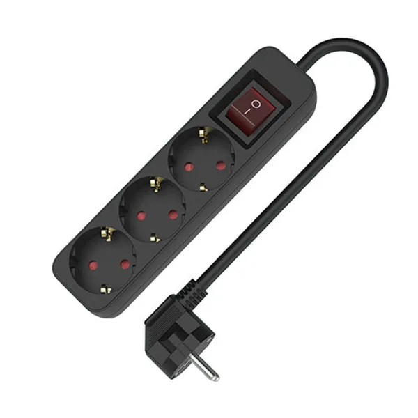 3-pesaga pistik ilma toitelülitita TM Electron TMUAD503SBK Must 3680 W 250 V (1,5 m)