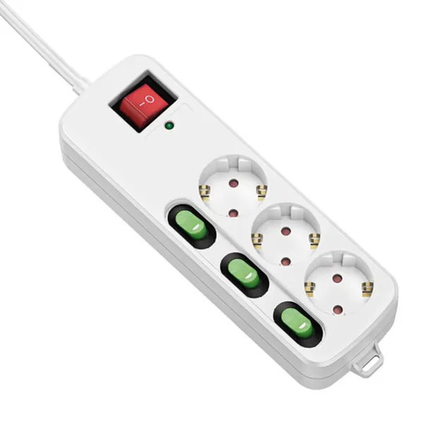 3 kištukų lizdas be maitinimo jungiklio TM Electron TMUAD553 Balta 3680 W (1,5 m)