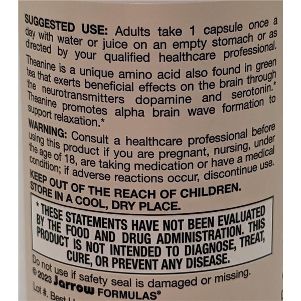 Theanine, 200mg - 60 vcaps