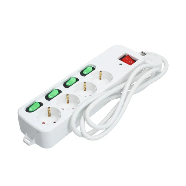 4 kištukų lizdas be maitinimo jungiklio TM Electron TMUAD554 Balta 3680 W (1,5 m)