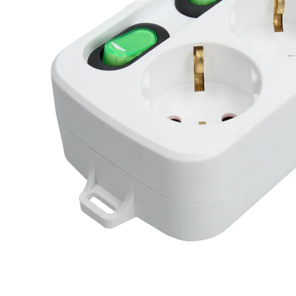 4 kištukų lizdas be maitinimo jungiklio TM Electron TMUAD554 Balta 3680 W (1,5 m)