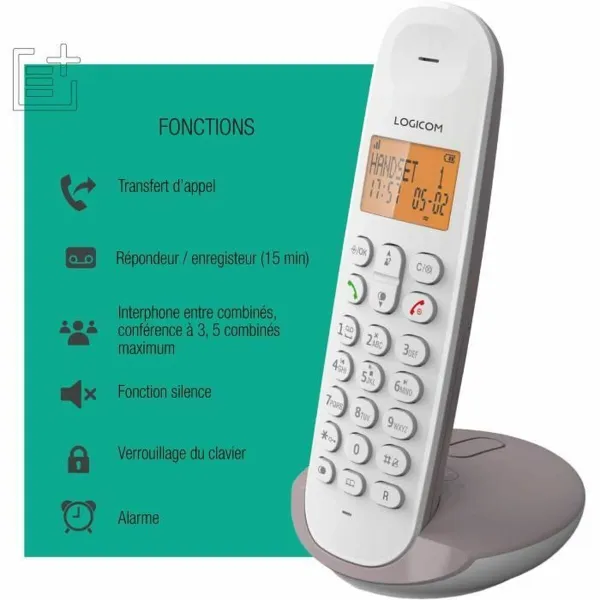 Belaidis telefonas Logicom ILOA 155T SOLO Ruda Pilka Rusva