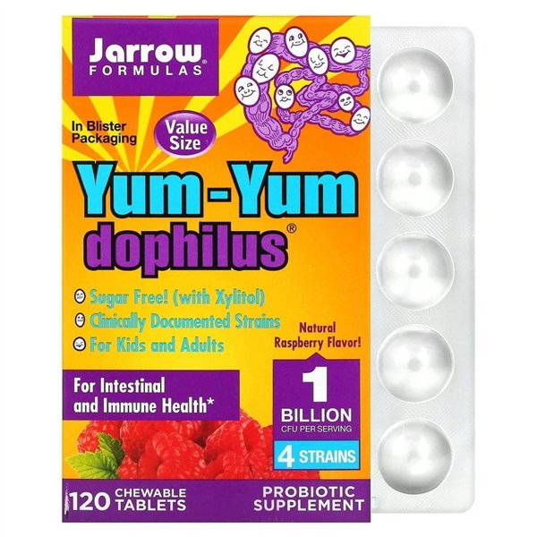 Yum-Yum Dophilus, 1 Billion CFU (Raspberry) - 120 chewable tabs