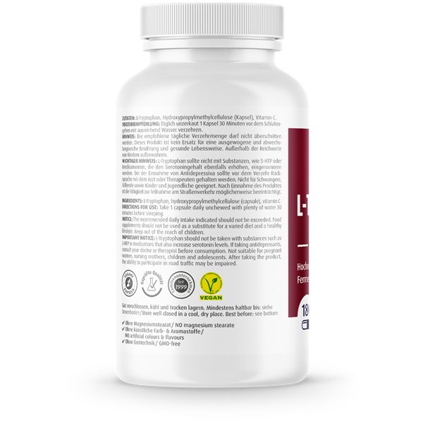 L-triptofanas, 500 mg - 180 kapsulių | Pirkti internetu — Megaluks