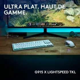 Klaviatuur Logitech G915 X Valge Prantsuse AZERTY