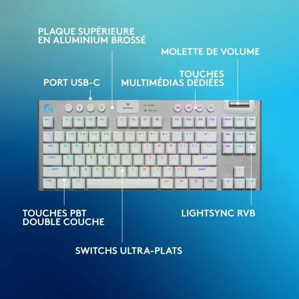 Клавиатура Logitech G915 X Белый французский AZERTY