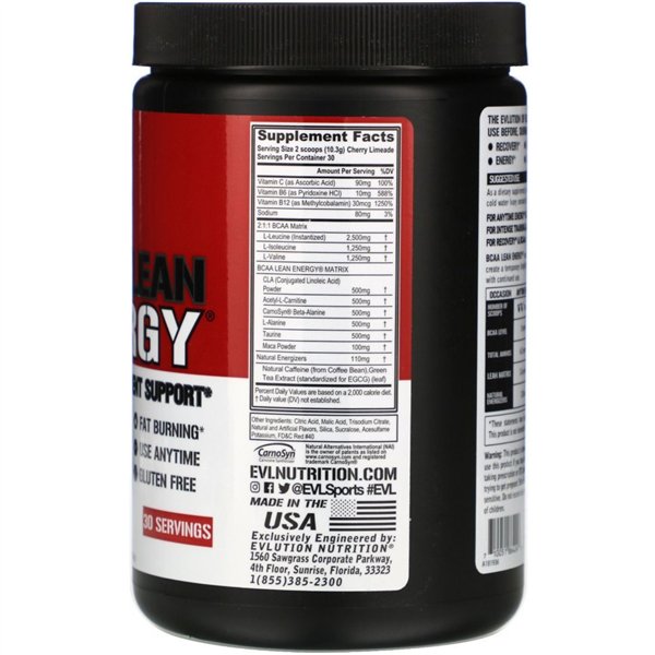 BCAA Lean Energy, Cherry Limeade - 309g