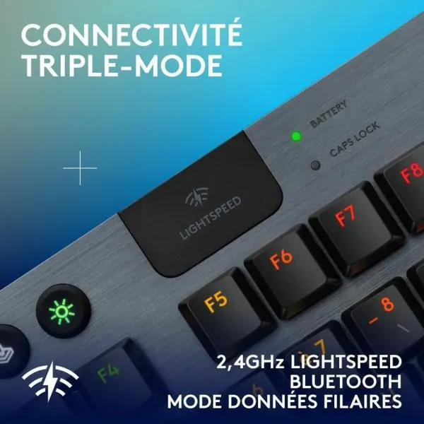 Bezvadu Klaviatūra Logitech G915 TKL X Melns AZERTY