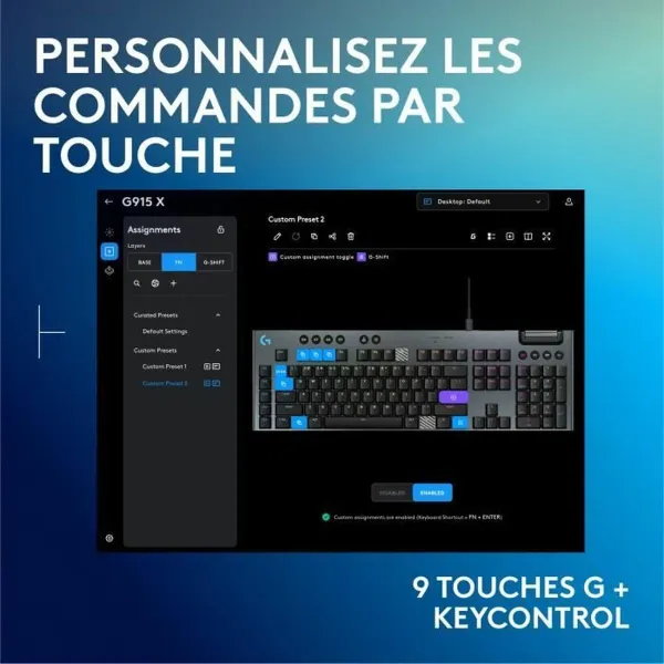 Klaviatūra Logitech G915 X Melns AZERTY