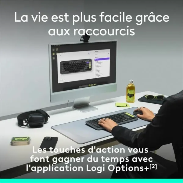 Juhtmevaba Klaviatuur Logitech Pop Icon Keys Tumehall AZERTY